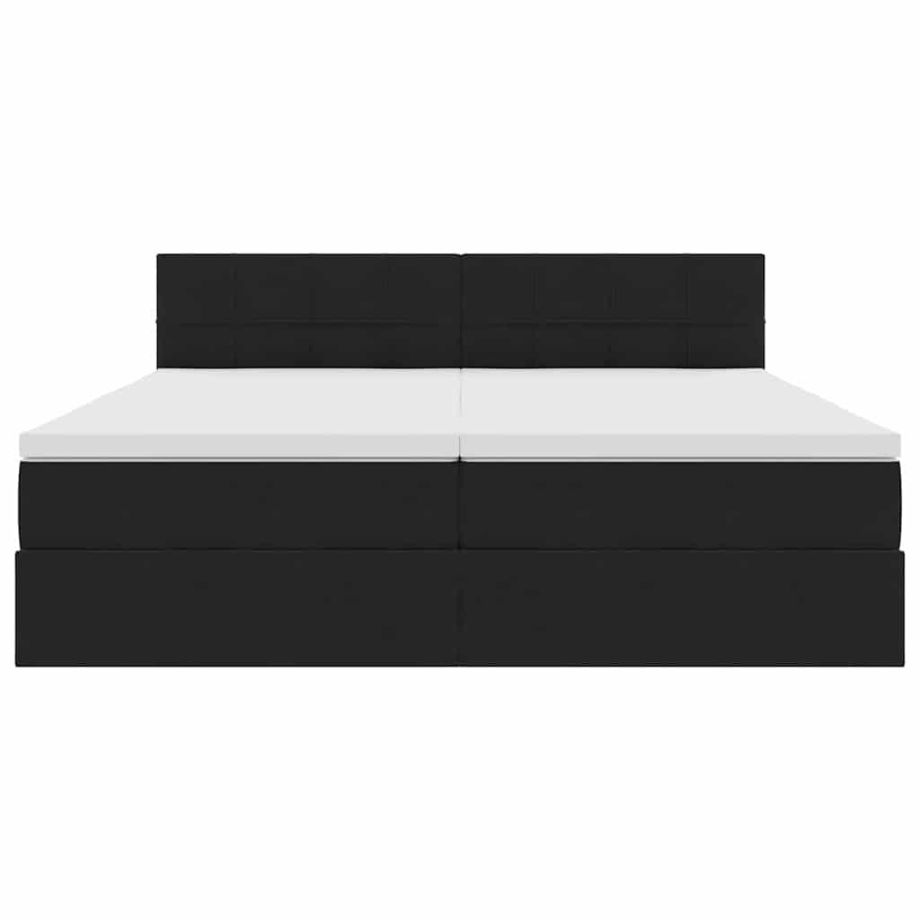 vidaXL Κρεβάτι με φώτα λωρίδας LED Μαύρο 180 x 200 cm Βελούδο