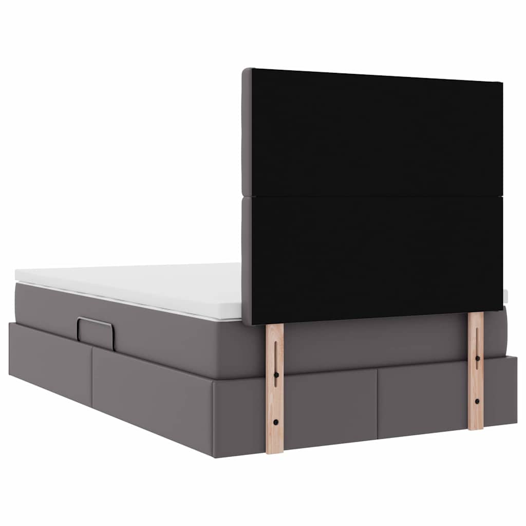 vidaXL Κρεβάτι Αποθήκης με κεφαλάρι Γκρι 120 x 200 cm Τεχνητό Δέρμα