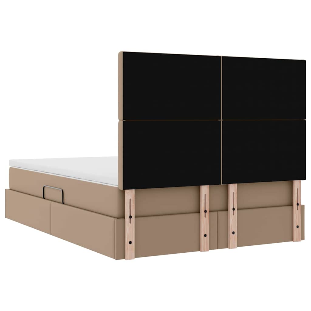 vidaXL Κρεβάτι Αποθήκης Καπουτσίνο 140 x 190 cm Τεχνητό Δέρμα