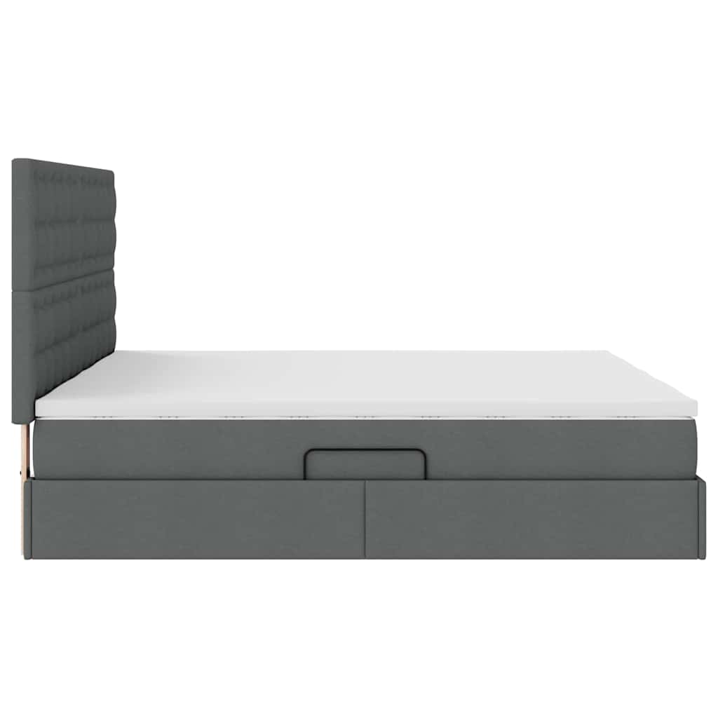 vidaXL Κρεβάτι Αποθήκης Σκούρο Γκρι 200 x 200 cm Τεχνητό Δέρμα