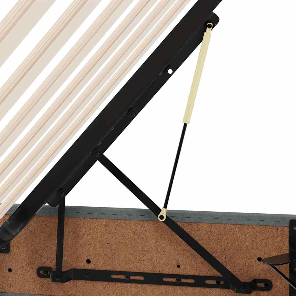 vidaXL Κρεβάτι με αποθηκευτικό χώρο και LED Σκούρο Γκρι 90 x 200 cm