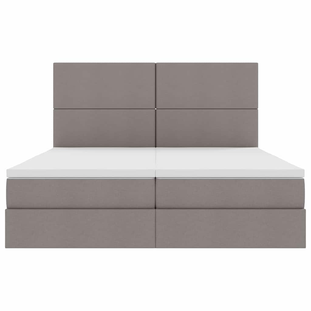 vidaXL LED Κρεβάτι αποθήκευσης με στρώμα Taupe 180 x 200 cm Ύφασμα