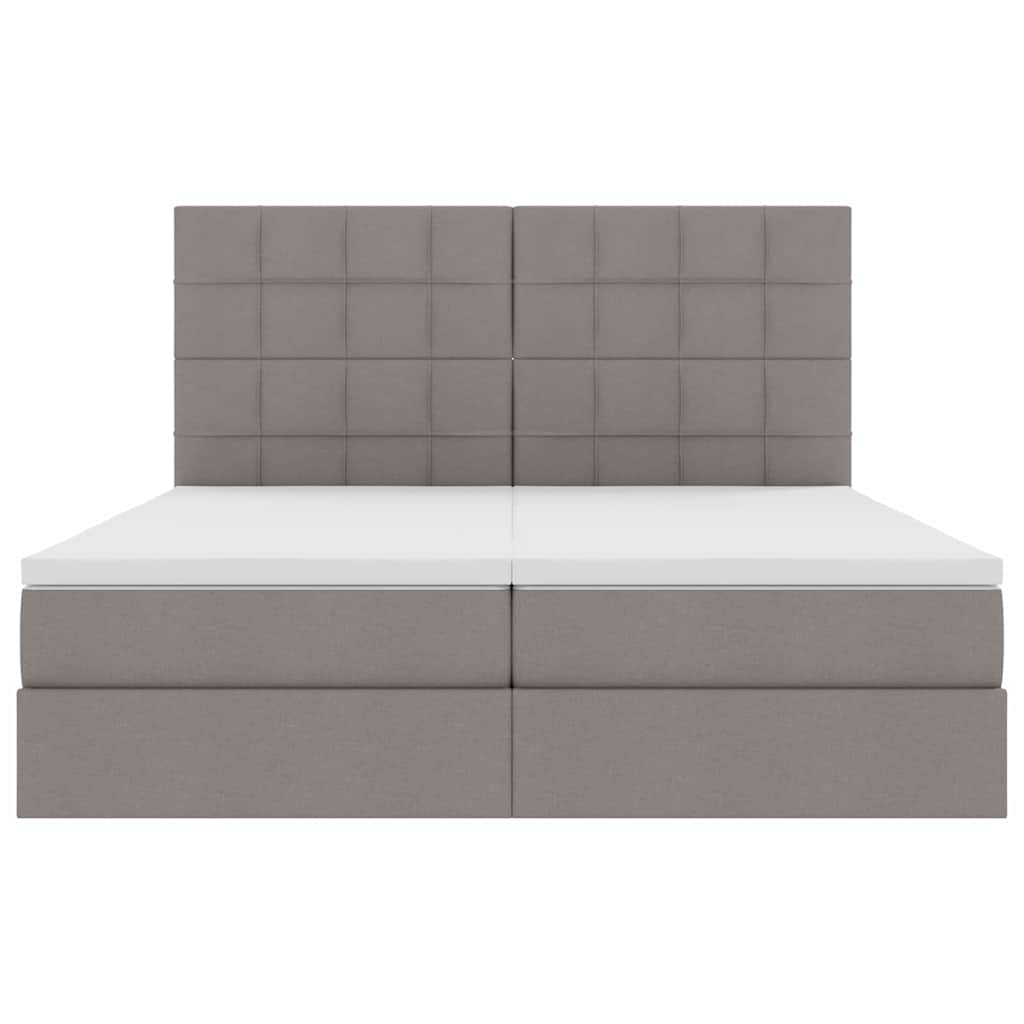 vidaXL LED Κρεβάτι αποθήκευσης με στρώμα Taupe 180 x 200 cm Ύφασμα