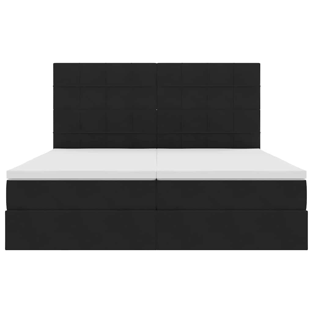 vidaXL LED Κρεβάτι αποθήκευσης με στρώμα Μαύρο 200 x 200 cm Βελούδο