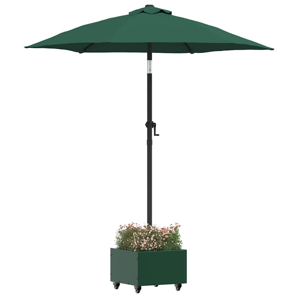 vidaXL Βάση Παρασόλ με Γλάστρα Πράσινο 45 x 45 x 45 cm Ατσάλι