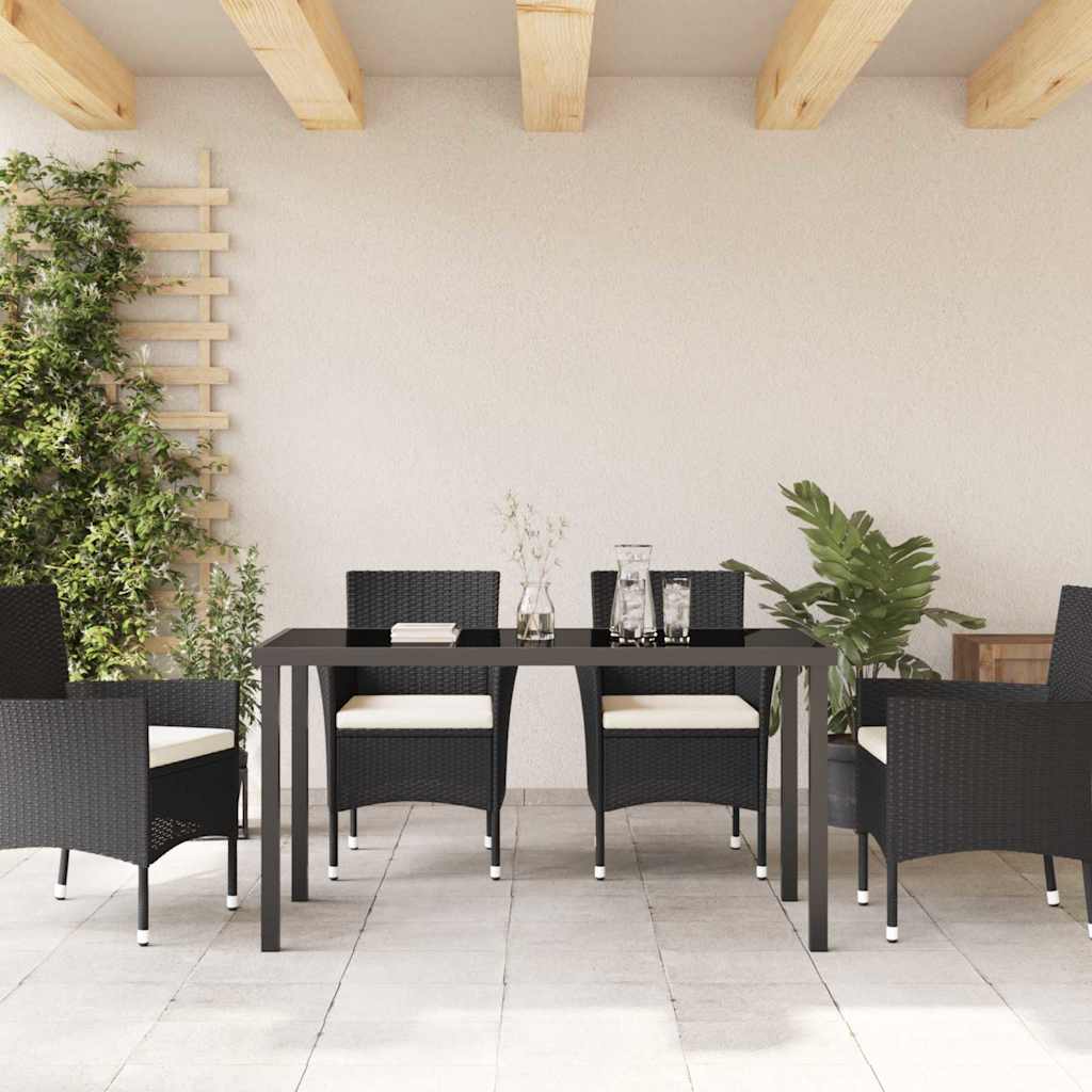 vidaXL Τραπέζι Κήπου Μαύρο 140 x 80 x 73 εκ Μασίφ ξύλο teak