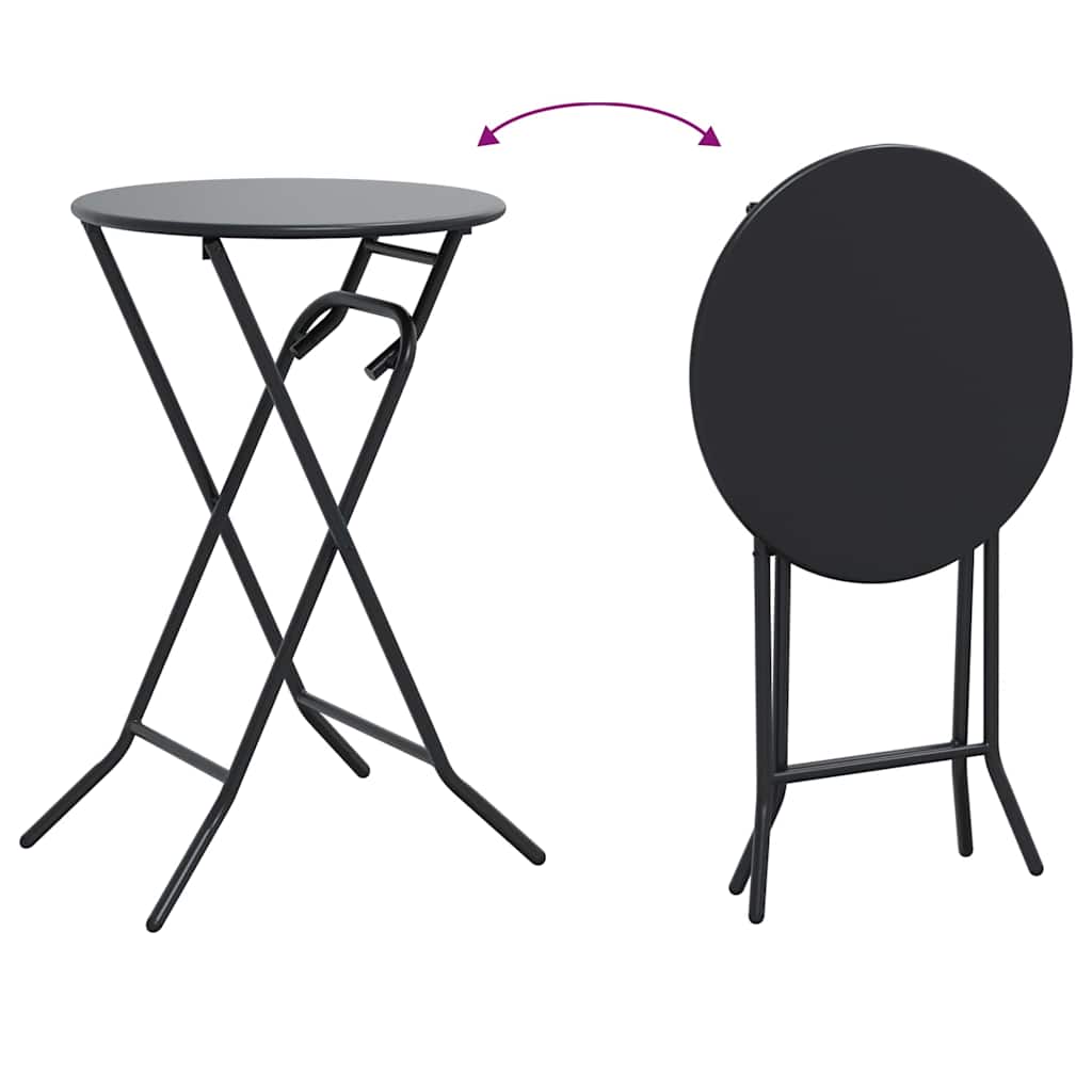 vidaXL Τραπέζι Κήπου Ανθρακί 50 x 50 x 72 cm Ατσάλι