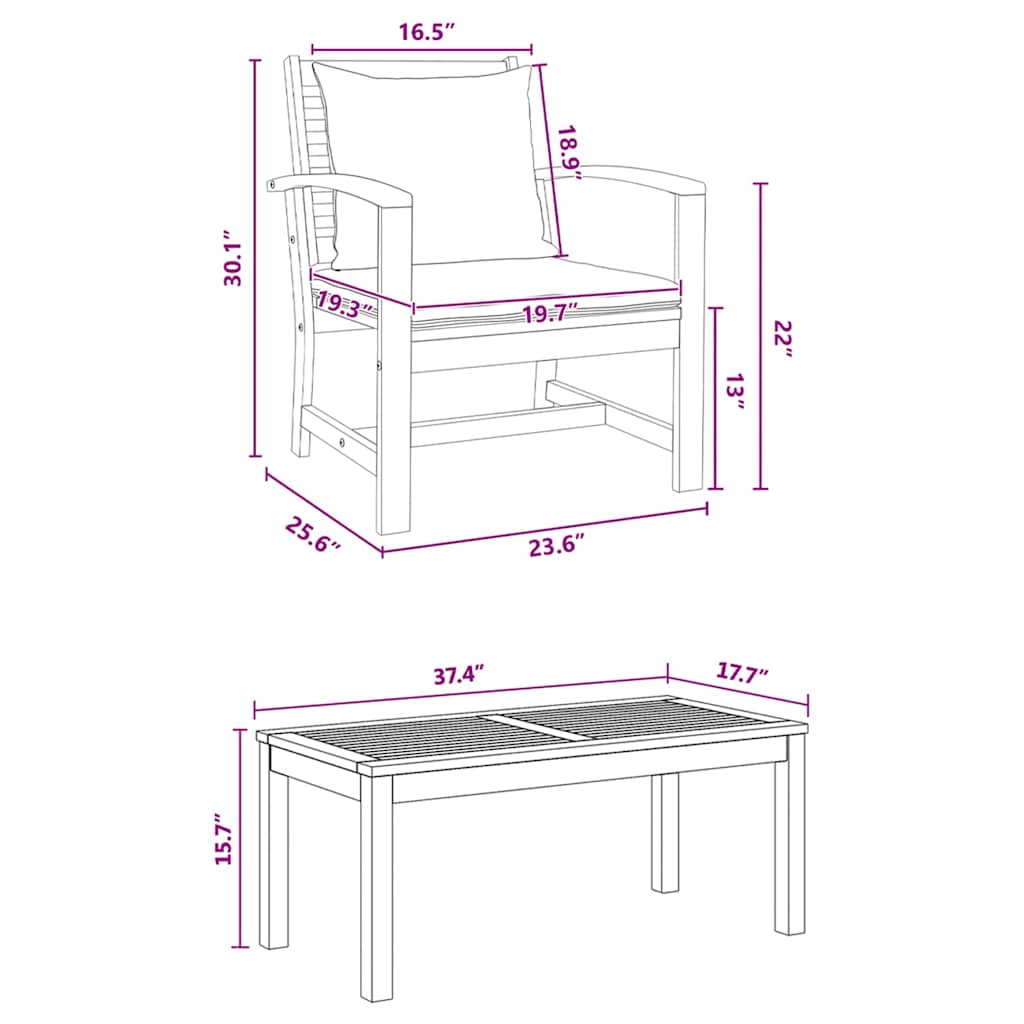 vidaXL Σετ Καναπέ Κήπου 5 pcs Φυσικό Μασίφ ξύλο teak