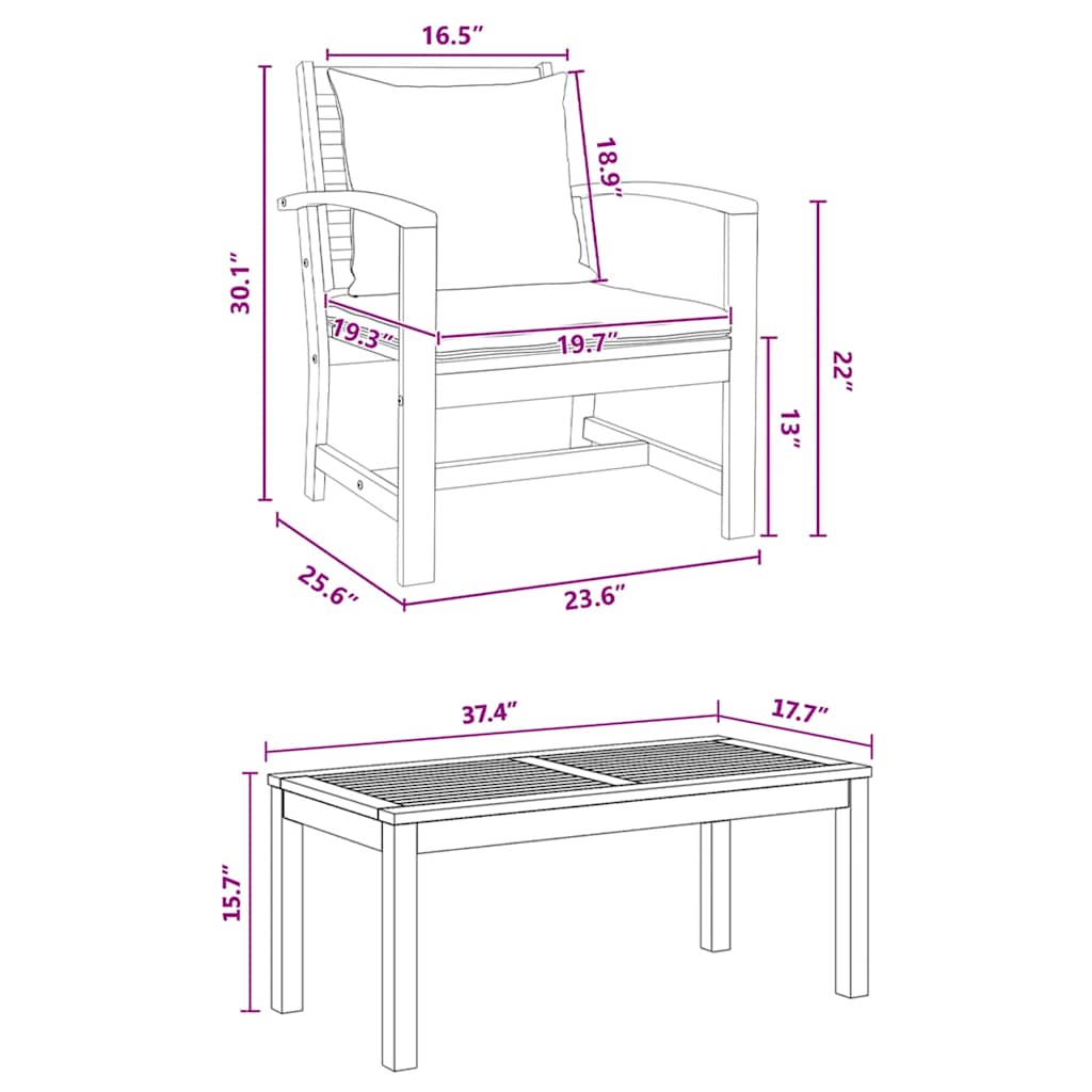 Σετ Καναπέ Κήπου 5 pcs Φυσικό Μασίφ ξύλο teak
