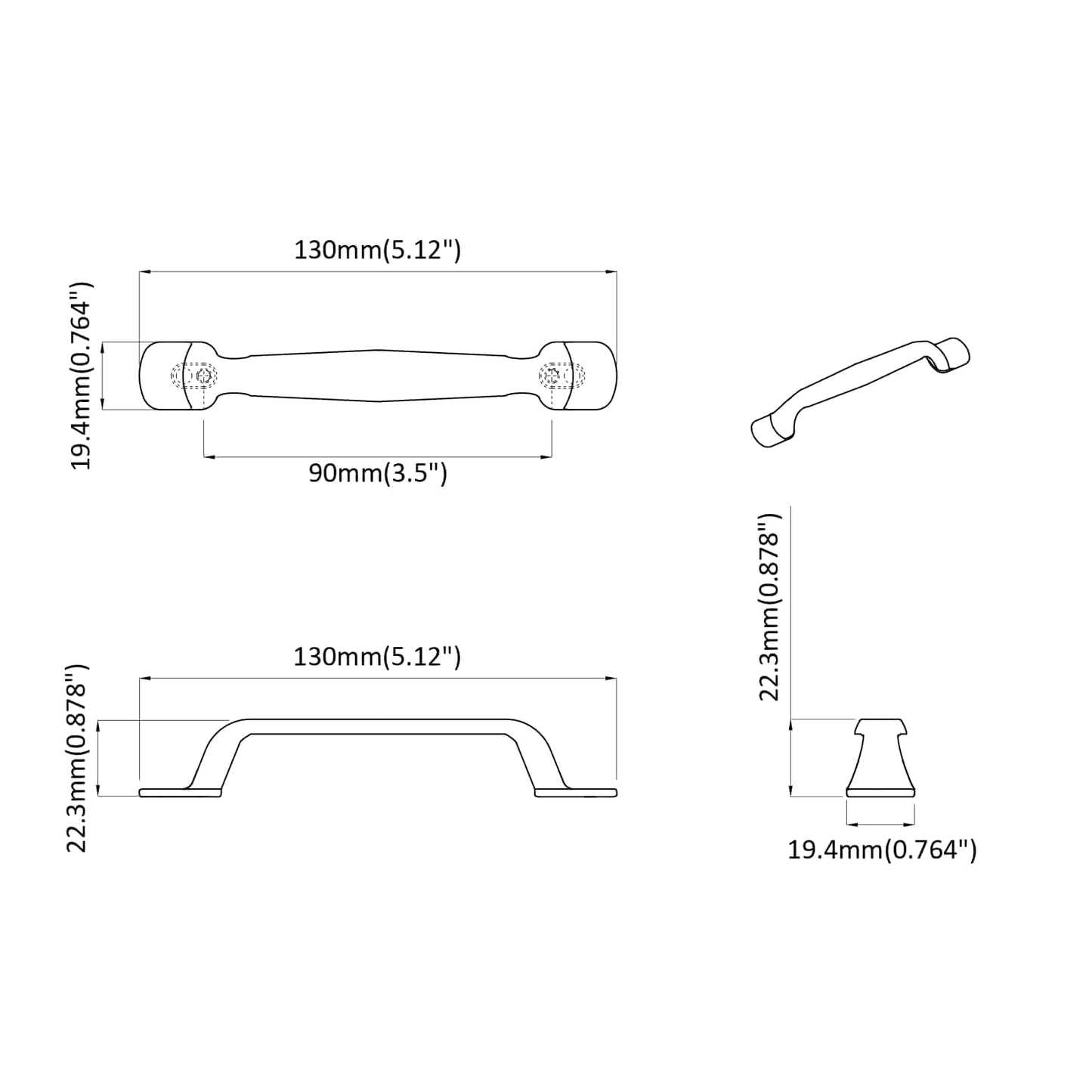 vidaXL Χειριστήριο Επίπλου 250 pcs Μαύρο 130 x 19,4 x 22,3 χιλ.