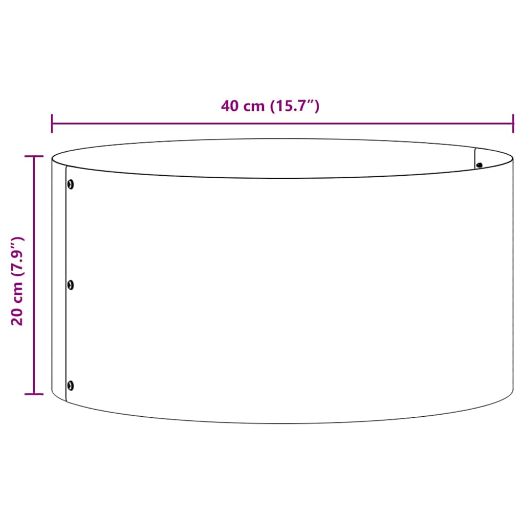 vidaXL Γλάστρα Κήπου Μαύρο 40 x 40 x 20 cm Ψυχρής έλασης χάλυβας