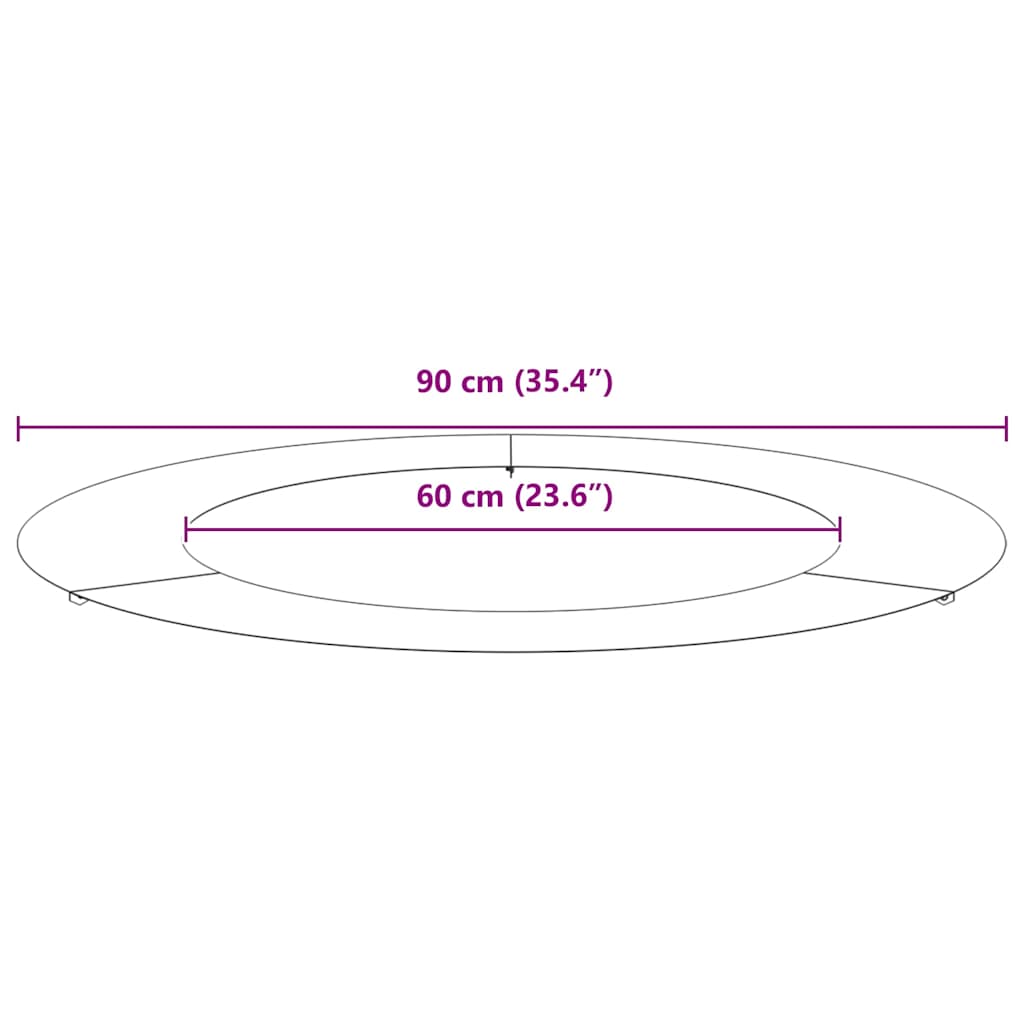 vidaXL Φλατ Δαχτυλίδια Δέντρων 5 pcs Ανθρακί Ø60 / 90 εκ. Ατσάλι