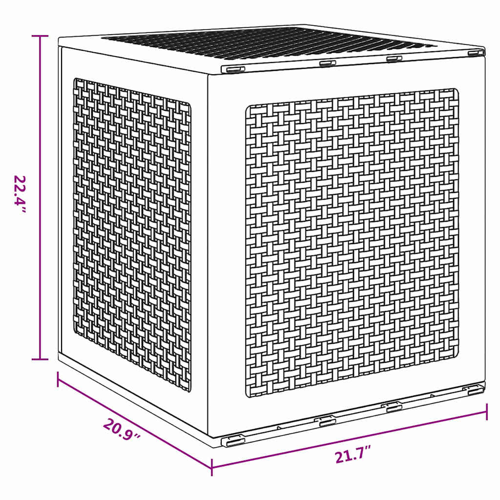 vidaXL Κουτί αποθήκευσης κήπου Ανθρακί 55 x 53 x 57 εκ. Πολυπροπυλένιο
