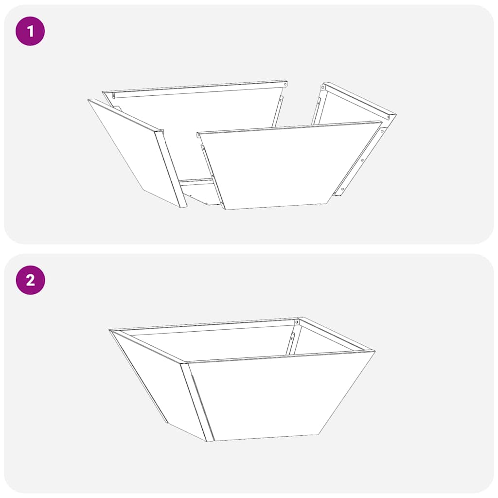 vidaXL Γλάστρα Κήπου 5 τμχ. Ασημί 35 x 35 x 15 εκ.