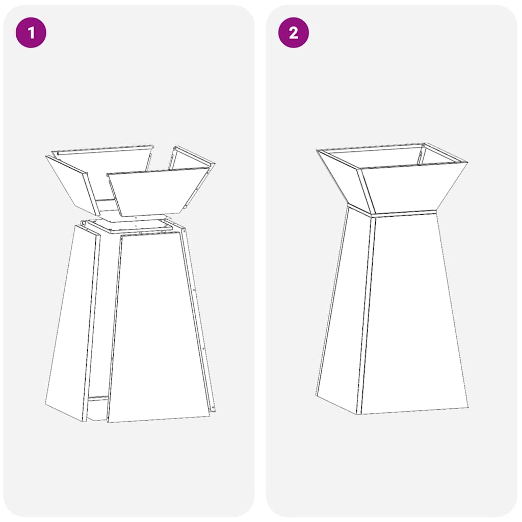 vidaXL Γλάστρα Πυλώνας 2 pcs Ανθρακί 35 x 35 x 73 εκ.