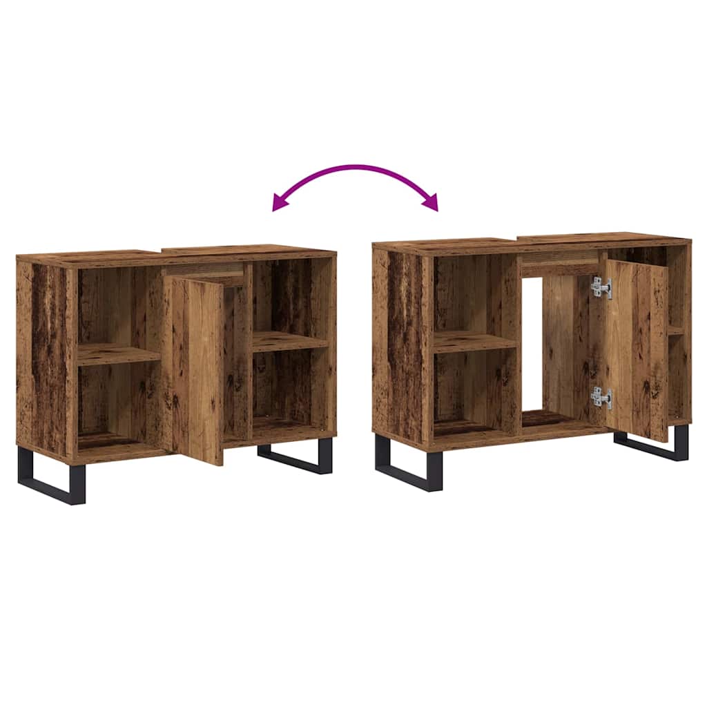 vidaXL Ντουλάπι Μπάνιου Παλαιό ξύλο 80 x 33 x 60 εκ Επεξεργασμένο ξύλο