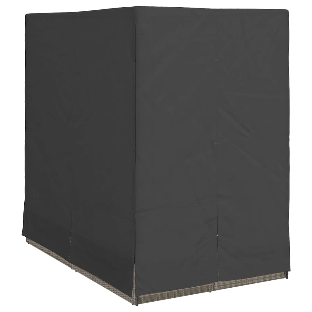 vidaXL Διπλή ξαπλώστρα με οροφή Γκρι 205 x 129 x 200 εκ PE ρατάν
