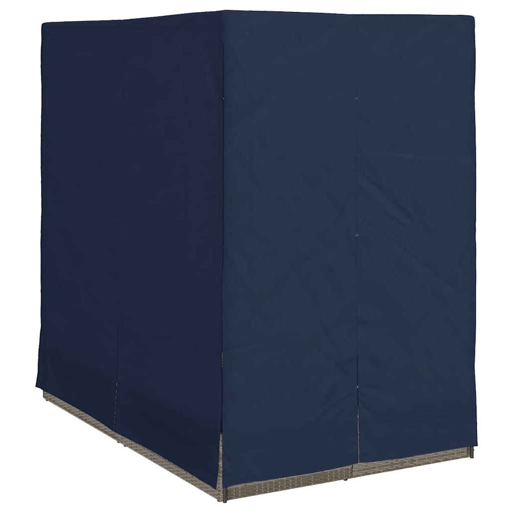 vidaXL Διπλή ξαπλώστρα με οροφή Γκρι 205 x 129 x 200 εκ PE ρατάν