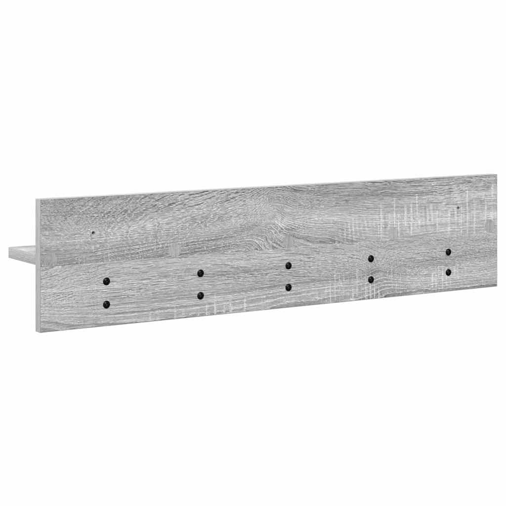 vidaXL Τοίχου Κρεμάστρα με ράφι Γκρι sonoma 80 x 10.5 x 18 εκ