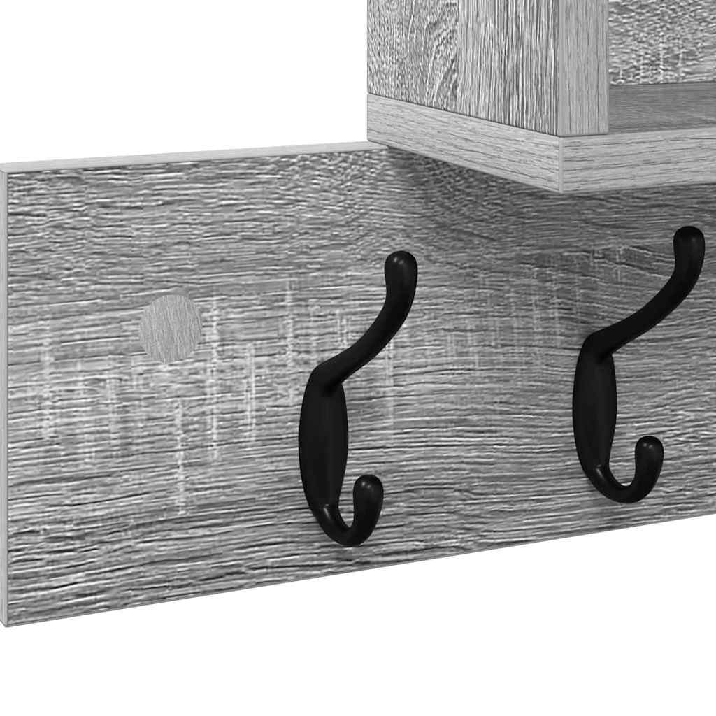 vidaXL Τοίχου Κρεμάστρα με ράφι Γκρι sonoma 100 x 12 x 43.5 εκ