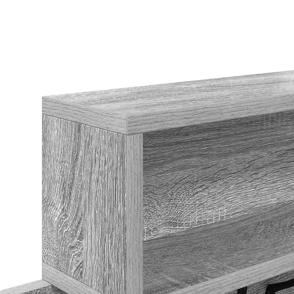 vidaXL Τοίχου Κρεμάστρα με ράφι Γκρι sonoma 100 x 12 x 43.5 εκ
