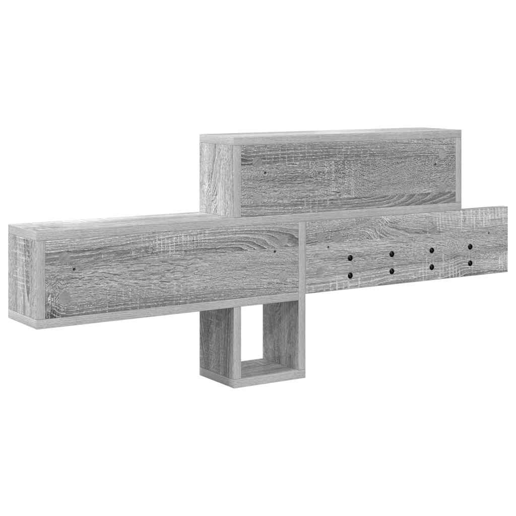 vidaXL Τοίχου Κρεμάστρα με ράφι Γκρι sonoma 100 x 12 x 43.5 εκ