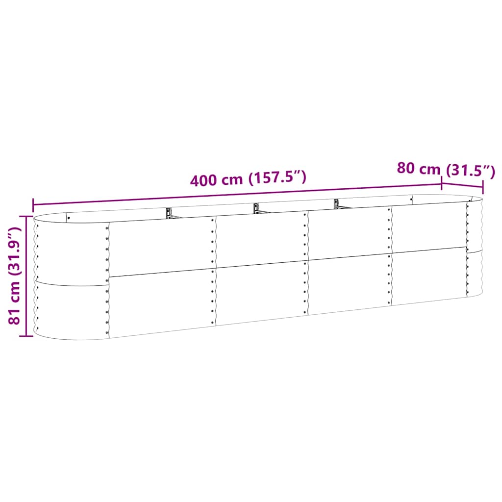 vidaXL Κήπος Ανασηκωμένο Κρεβάτι Επίδραση Ξύλου Γαλβανισμένο ατσάλι