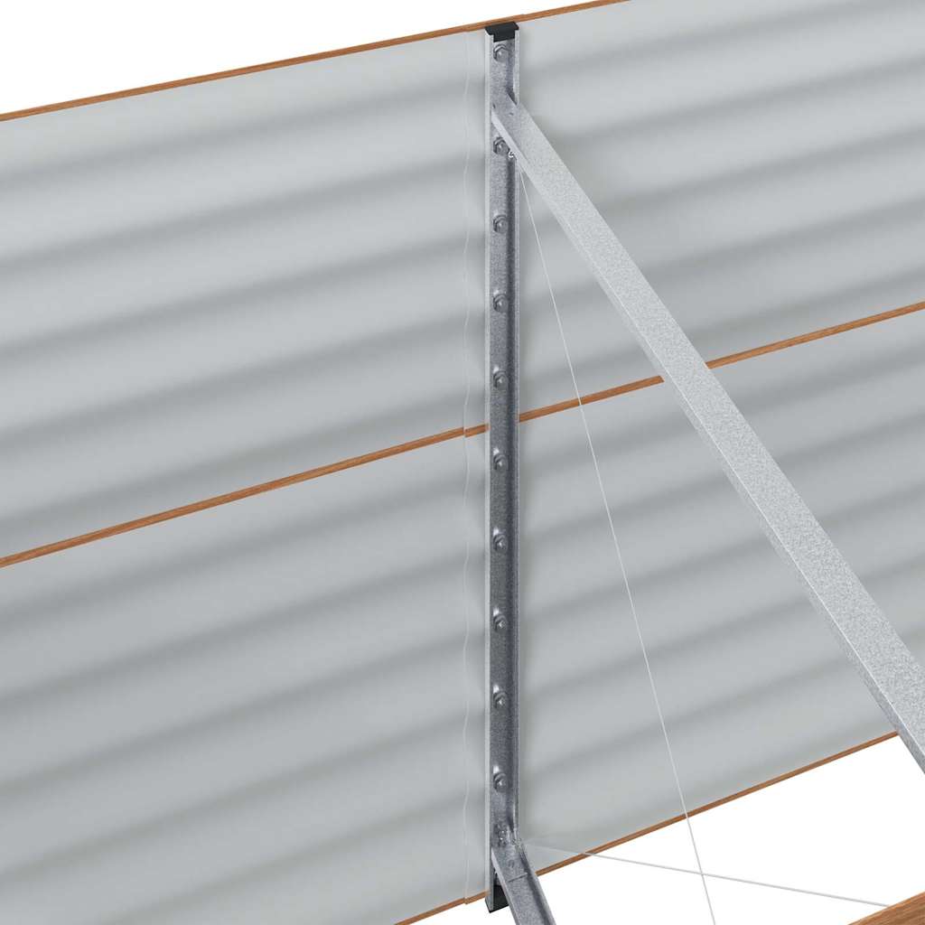 vidaXL Υπερυψωμένη Ζαρντινιέρα Καφέ 240 x 80 x 81 cm Ατσάλι
