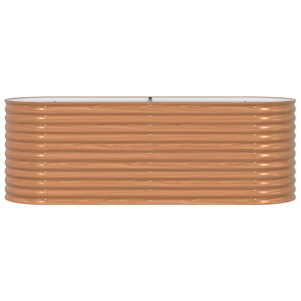 vidaXL Υπερυψωμένη Ζαρντινιέρα Καφέ 240 x 80 x 81 cm Ατσάλι