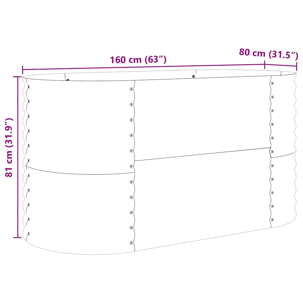 vidaXL Ανακτημένος Κήπος Καφέ με Όψη Ξύλου 160x80x81 cm Χάλυβας