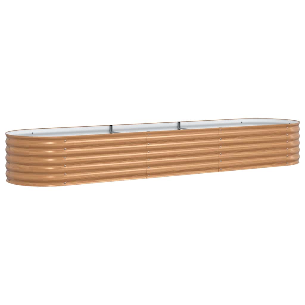 vidaXL Υπερυψωμένη Ζαρντινιέρα Καφέ 320 x 80 x 44 cm Ατσάλι