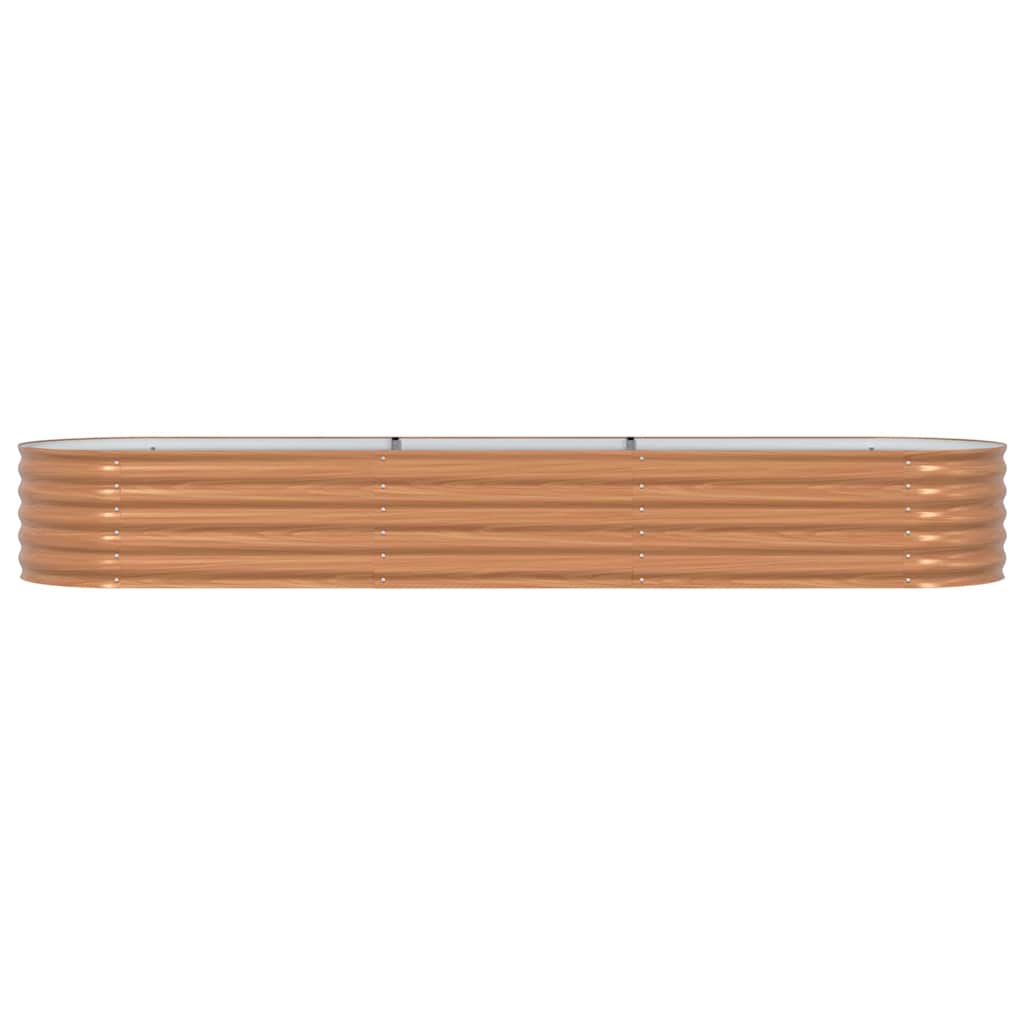 vidaXL Υπερυψωμένη Ζαρντινιέρα Καφέ 320 x 80 x 44 cm Ατσάλι