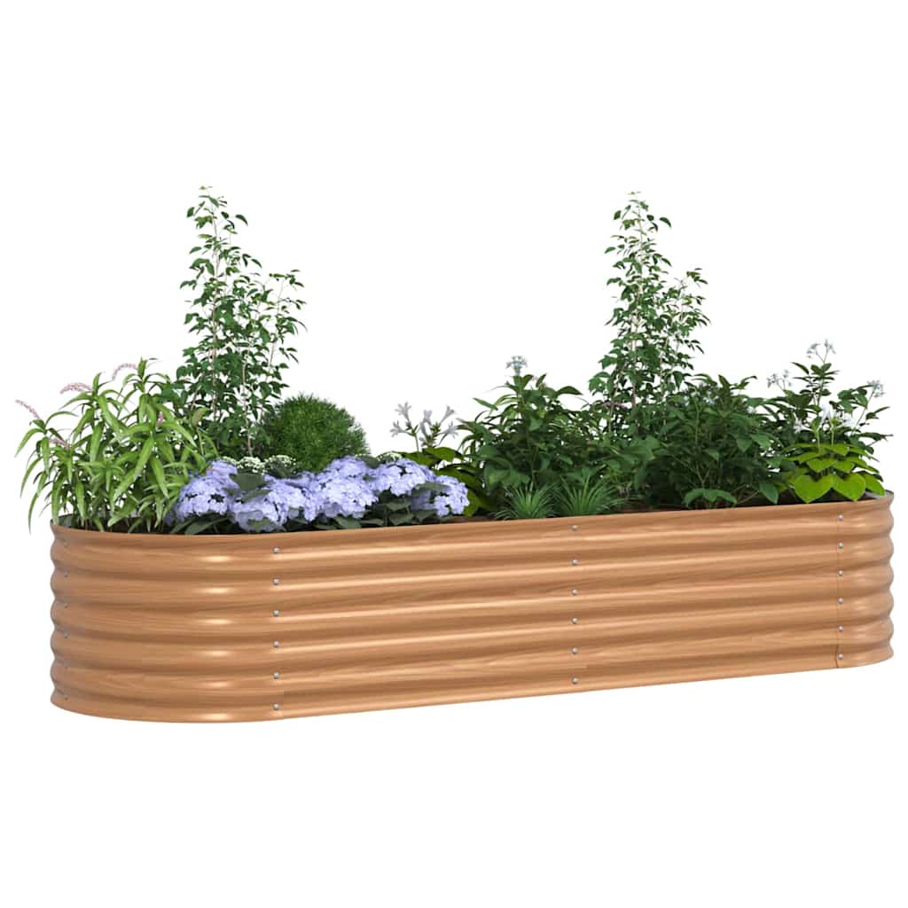 vidaXL Υπερυψωμένη Ζαρντινιέρα Καφέ 240 x 80 x 44 cm Ατσάλι