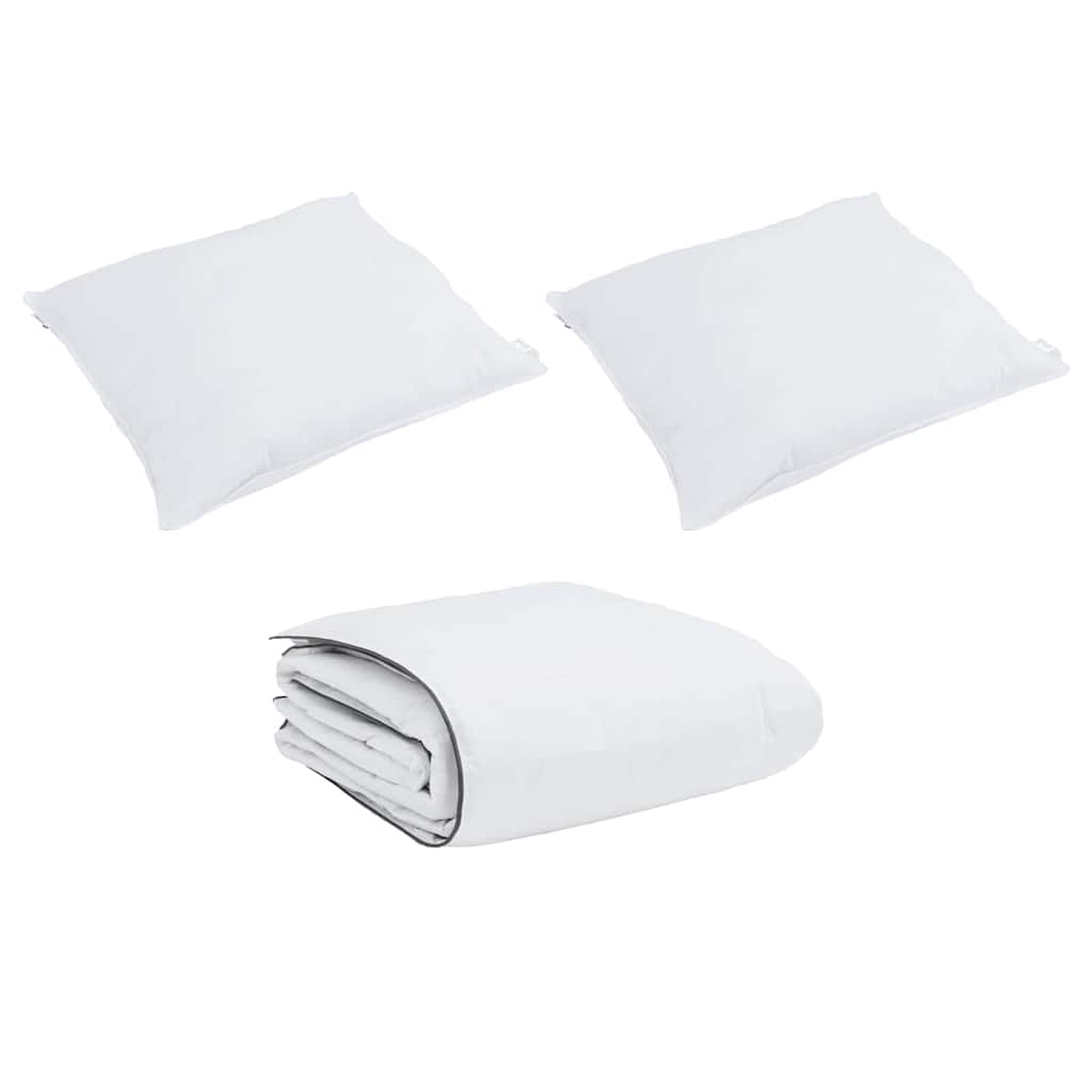 Set Παπλώματος Χειμώνα 3 pcs Λευκό 200 x 200 cm Μικροΐνες, Βαμβάκι