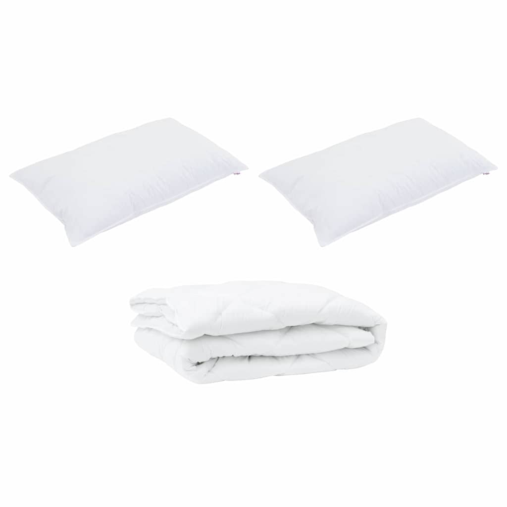 vidaXL Διπλωμένη Κουβέρτα Όλων των Εποχών 3 pcs Λευκό Μικροΐνες