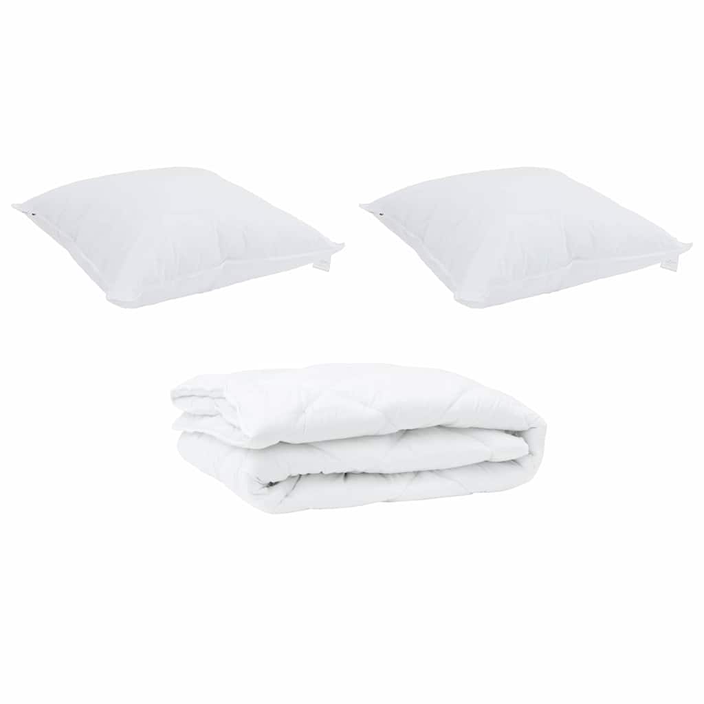 vidaXL Διπλωμένη Κουβέρτα Όλων των Εποχών 3 pcs Λευκό Μικροΐνες