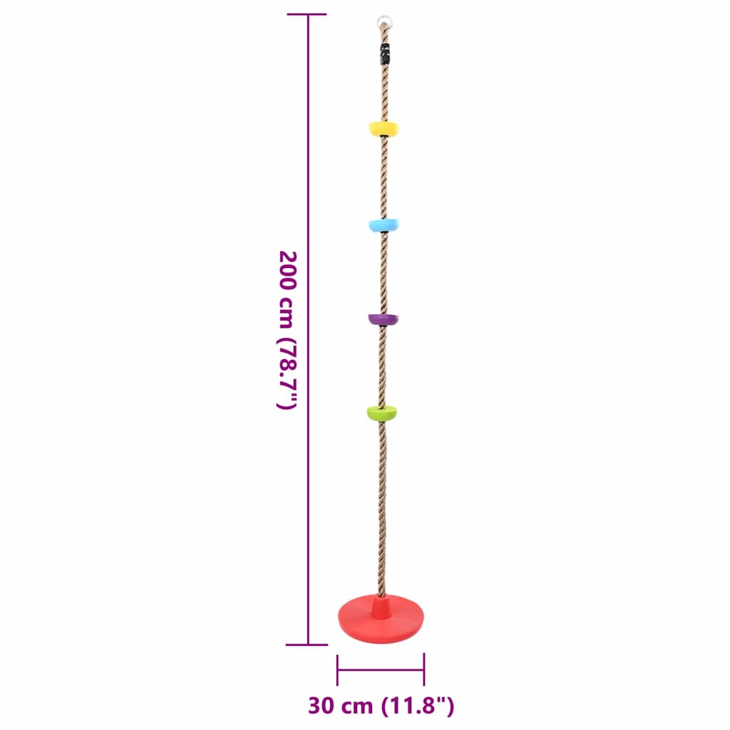 vidaXL Σκοινί Αναρρίχησης Πολύχρωμο 30 x 30 x 200 εκ