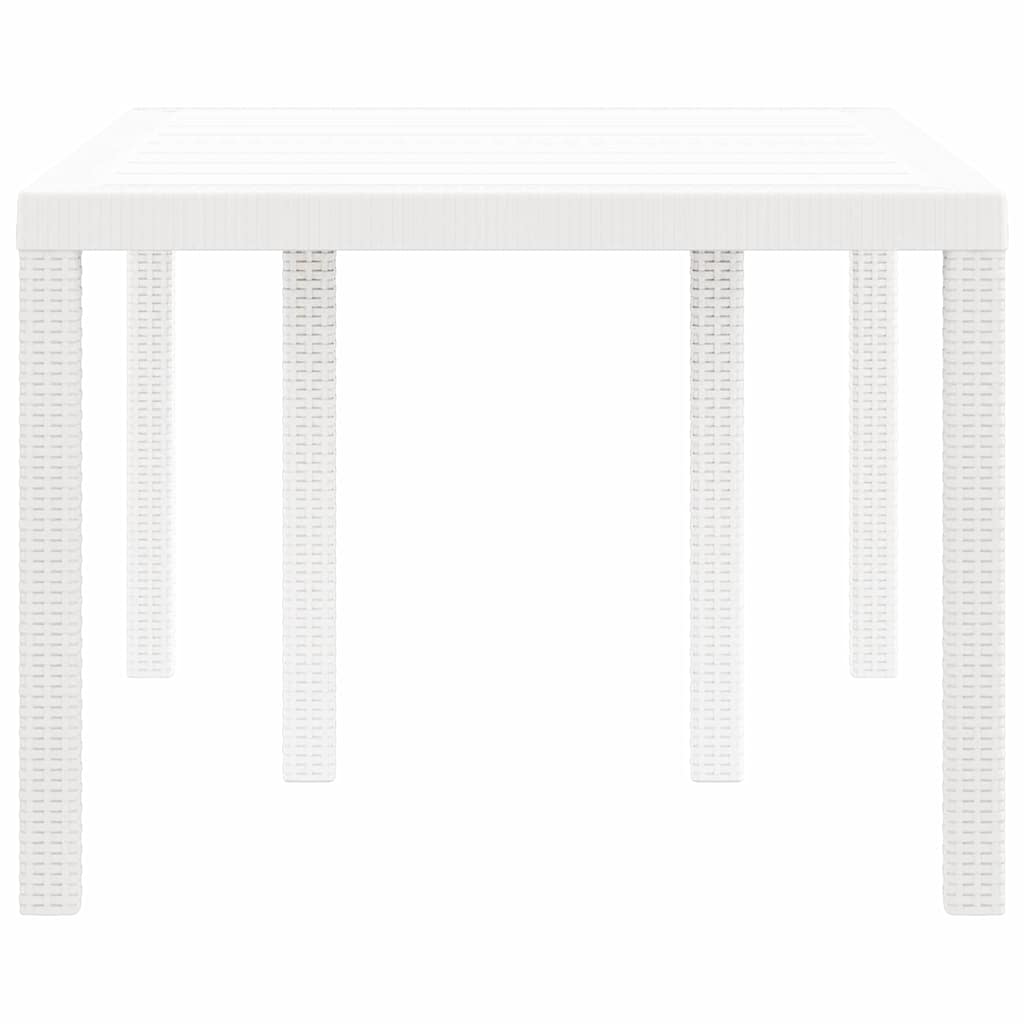 vidaXL Τραπέζι Κήπου Λευκό 150 x 100 x 73 εκ. συνθετικό ρατάν