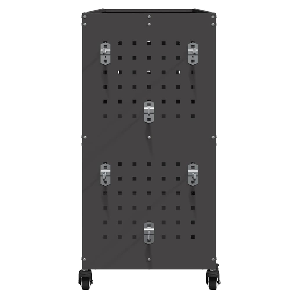 vidaXL Καρότσι εργαλείων με ράφι Μαύρο 75 x 35 x 73 εκ. Κρύα χάλυβας