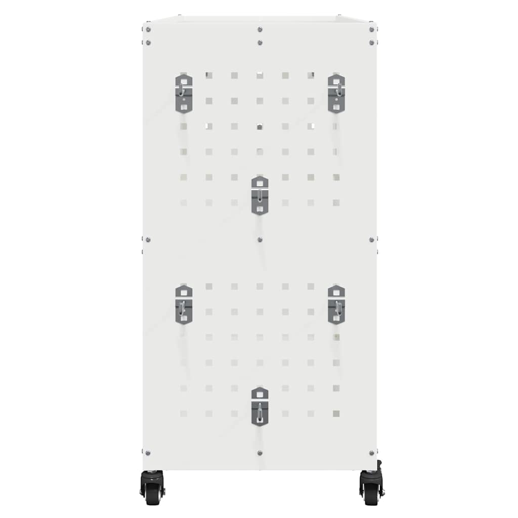 vidaXL Καρότσι εργαλείων με ράφι Λευκό 75 x 35 x 73 εκ. Κρύα χάλυβας