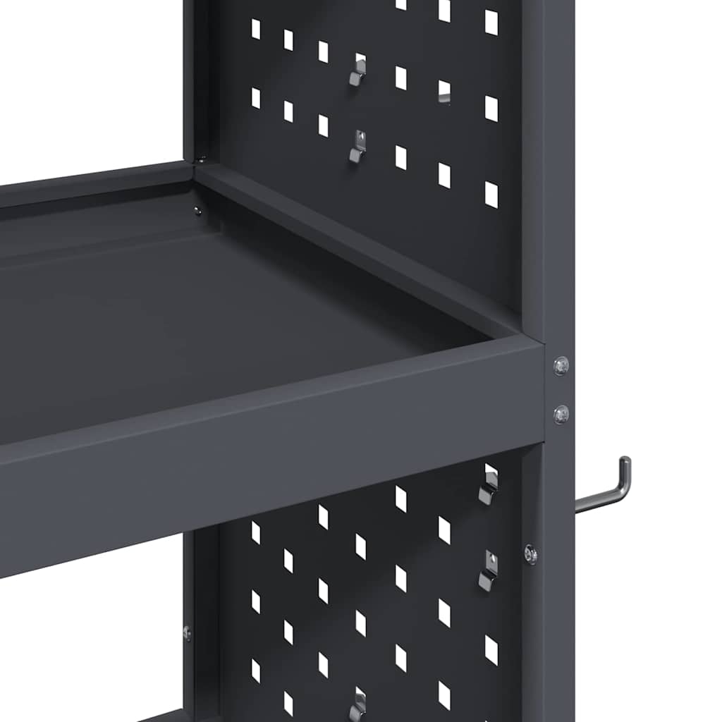 vidaXL Καρότσι εργαλείων με ράφι Ανθρακί 75 x 35 x 73 εκ. Κρύα χάλυβας