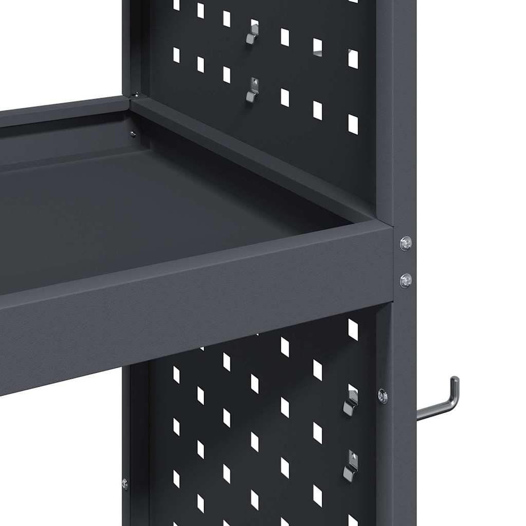 vidaXL Καρότσι εργαλείων με ράφι Ανθρακί 65 x 35 x 111 εκ Κρύα χάλυβας