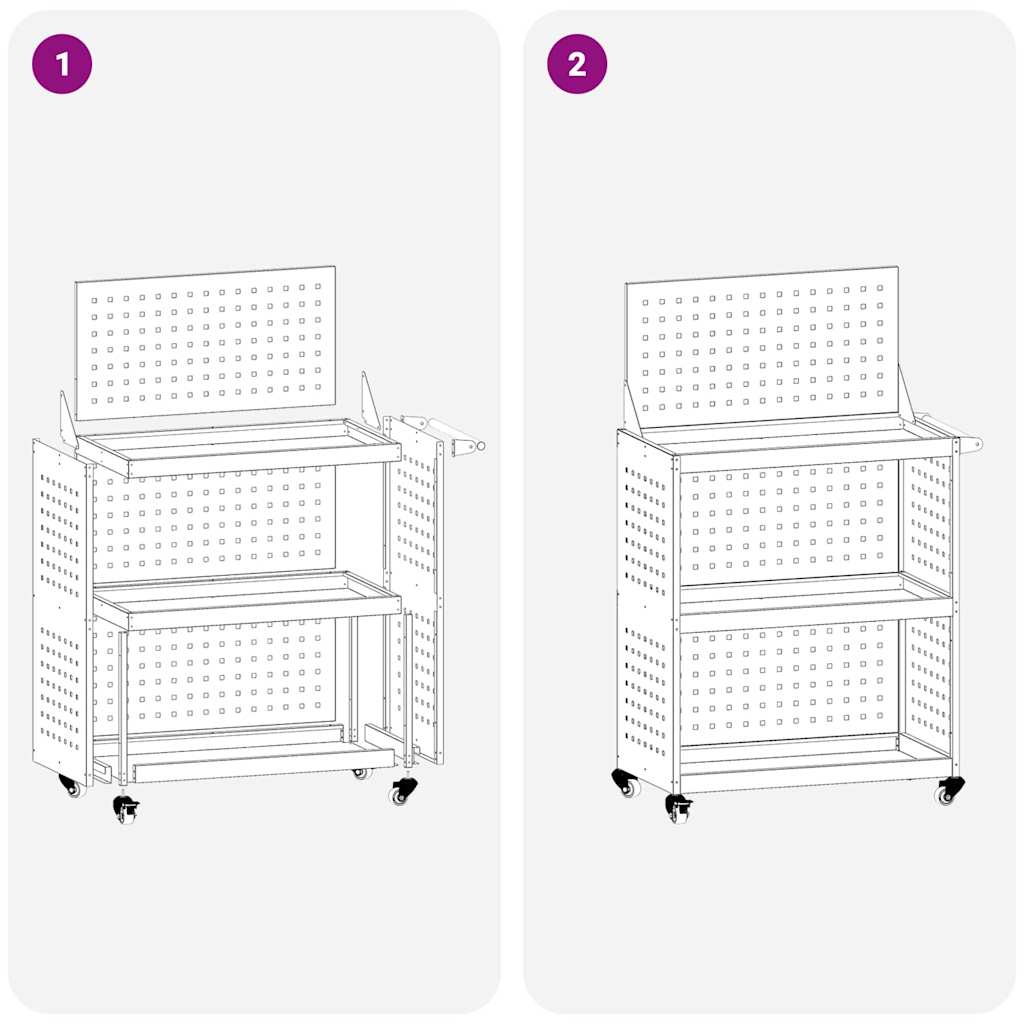 vidaXL Καρότσι εργαλείων Λαδί 65 x 35 x 111 εκ Ψυχρής έλασης χάλυβας