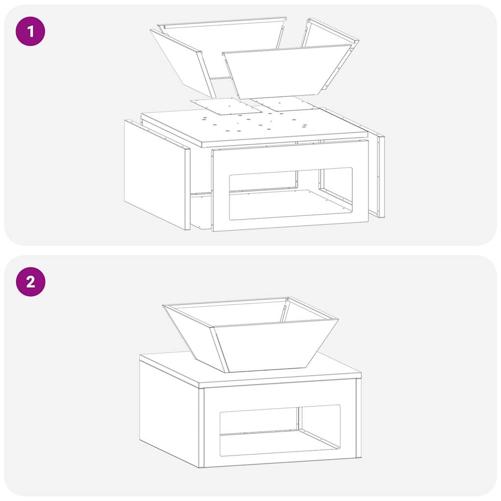 vidaXL Φωτιά Σκ rusty 50 x 50 x 40 cm Σχάρα καιρός