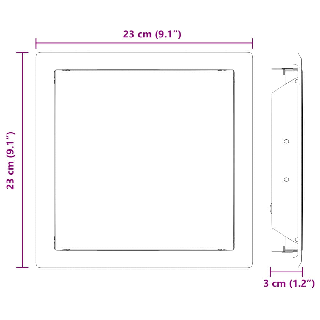 vidaXL Πάνελ Πρόσβασης 2 pcs Λευκό 20 x 20 cm Ατσάλι