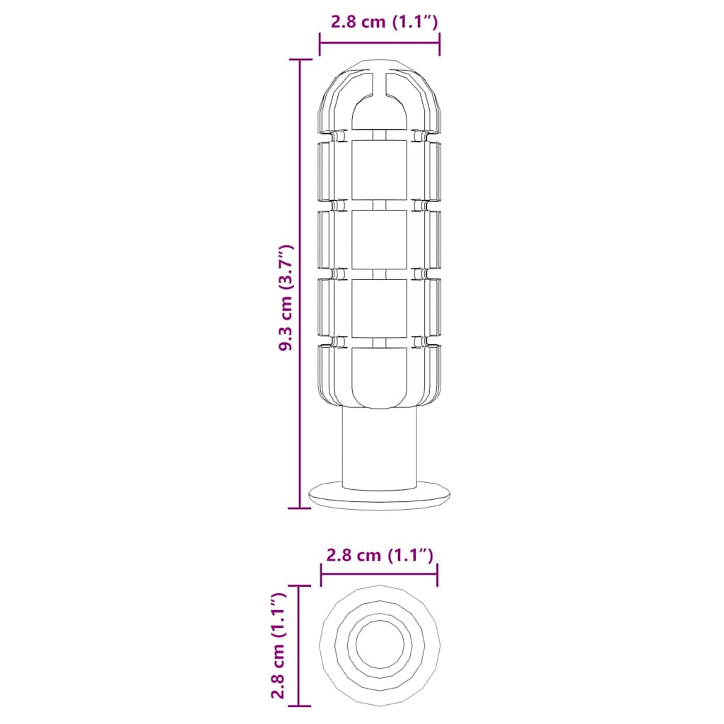 vidaXL Λαβές τραπεζιού πιγκ-πογκ 10 τεμ. Μαύρο 2,8 x 2,8 x 9,3 εκ. PP