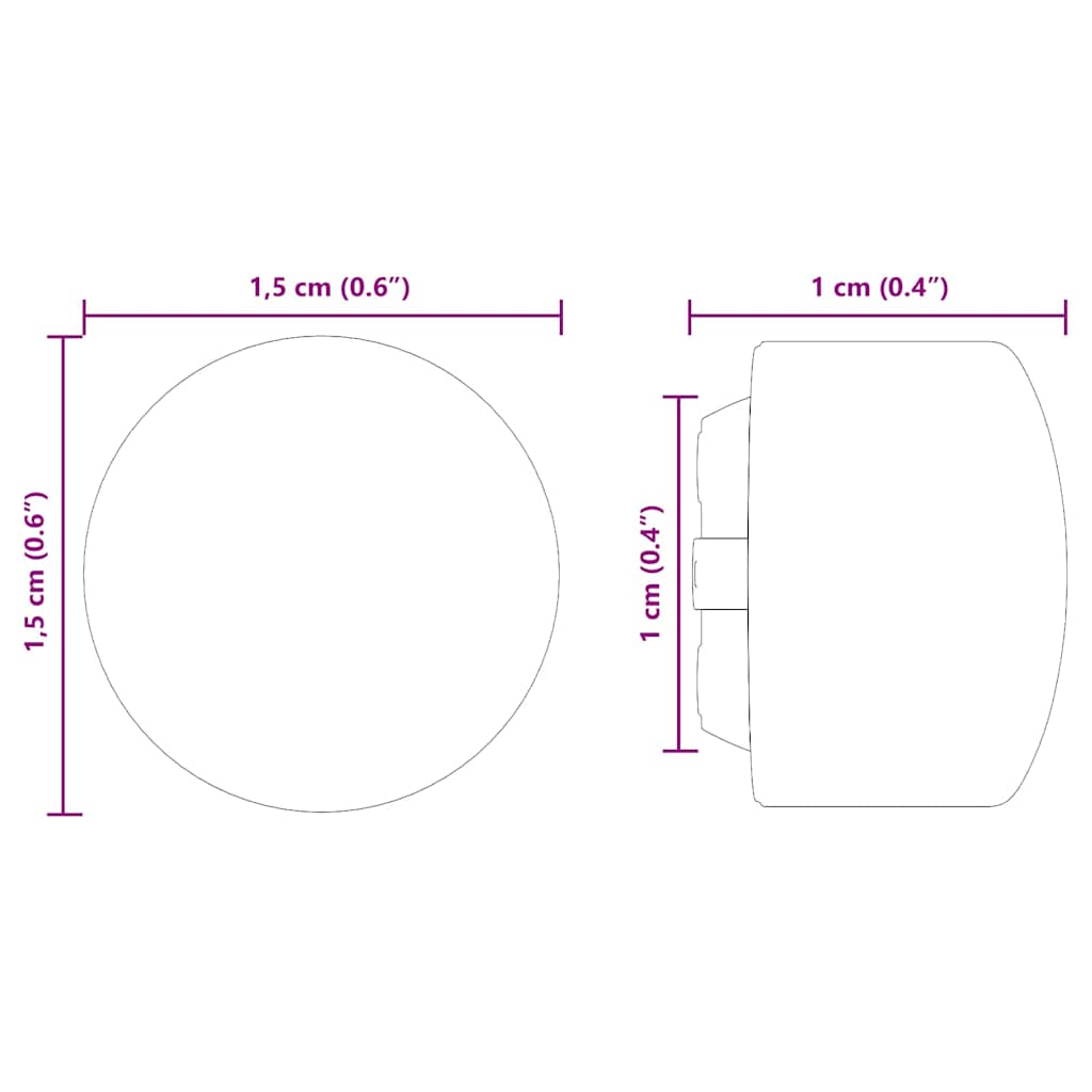vidaXL Καπάκια τραπεζιού φουτμπολ 10 pcs Μαύρο 1,5 x 1,5 x 1 εκ. PP
