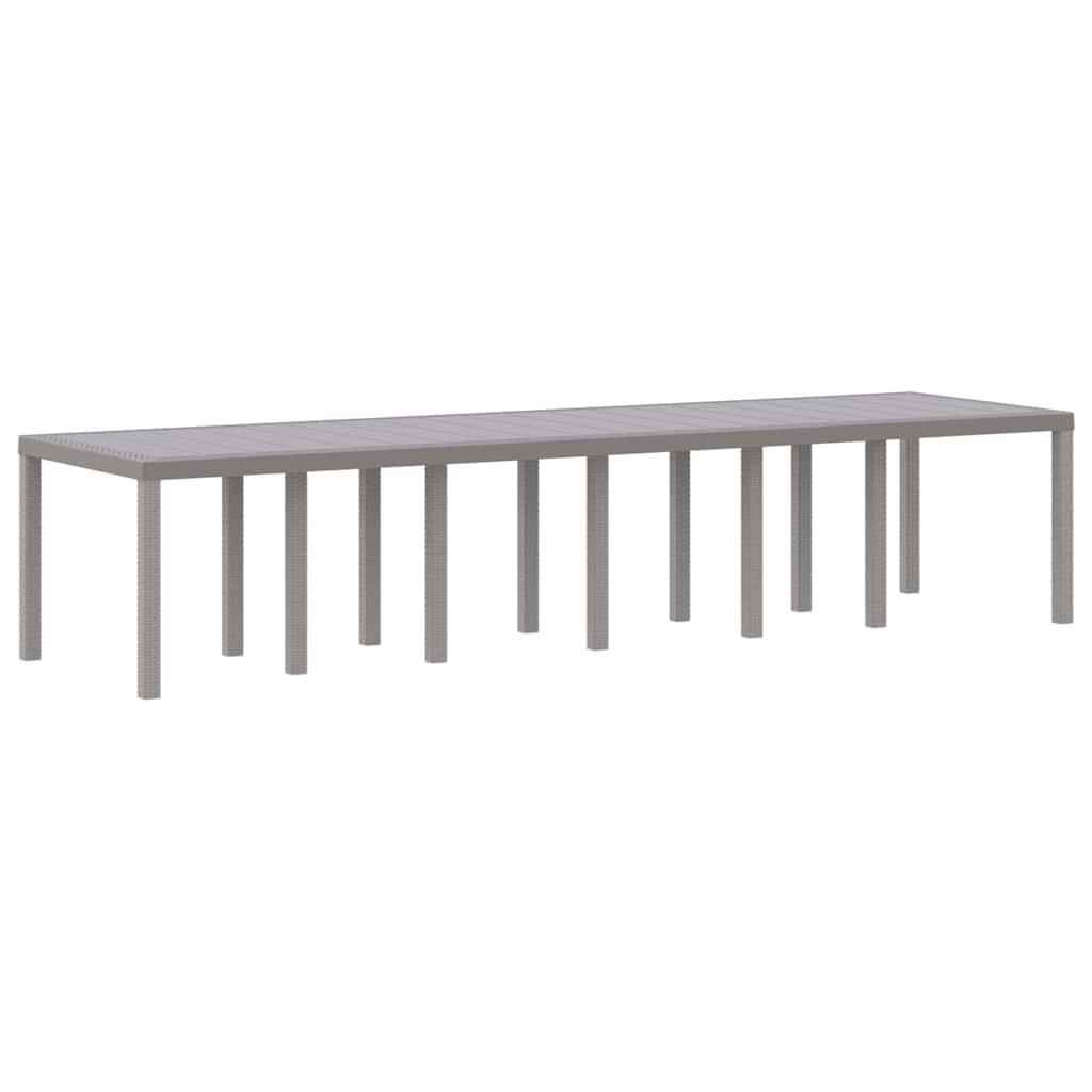 vidaXL Τραπέζι Κήπου Ανοιχτό γκρι 350 x 100 x 73 εκ. συνθετικό ρατάν