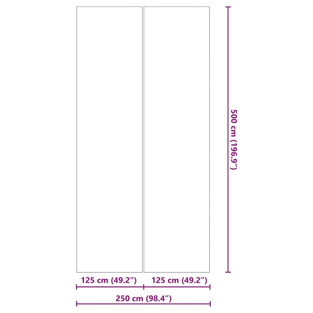 vidaXL Ορθογώνιο Κάλυμμα Πισίνας Μαύρο 500 x 250 cm Πολυαιθυλένιο