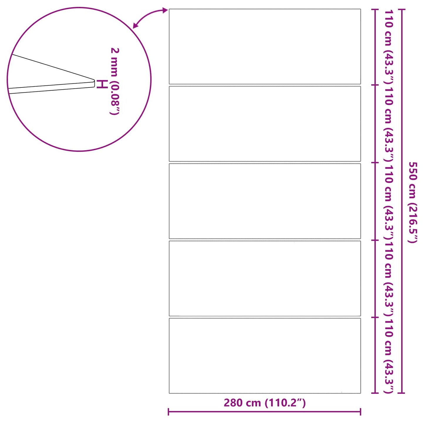 vidaXL Εδαφοκάλυψη Πισίνας Μαύρο 550 x 280 x 0,1 εκ Μη Υφαμένο Ύφασμα